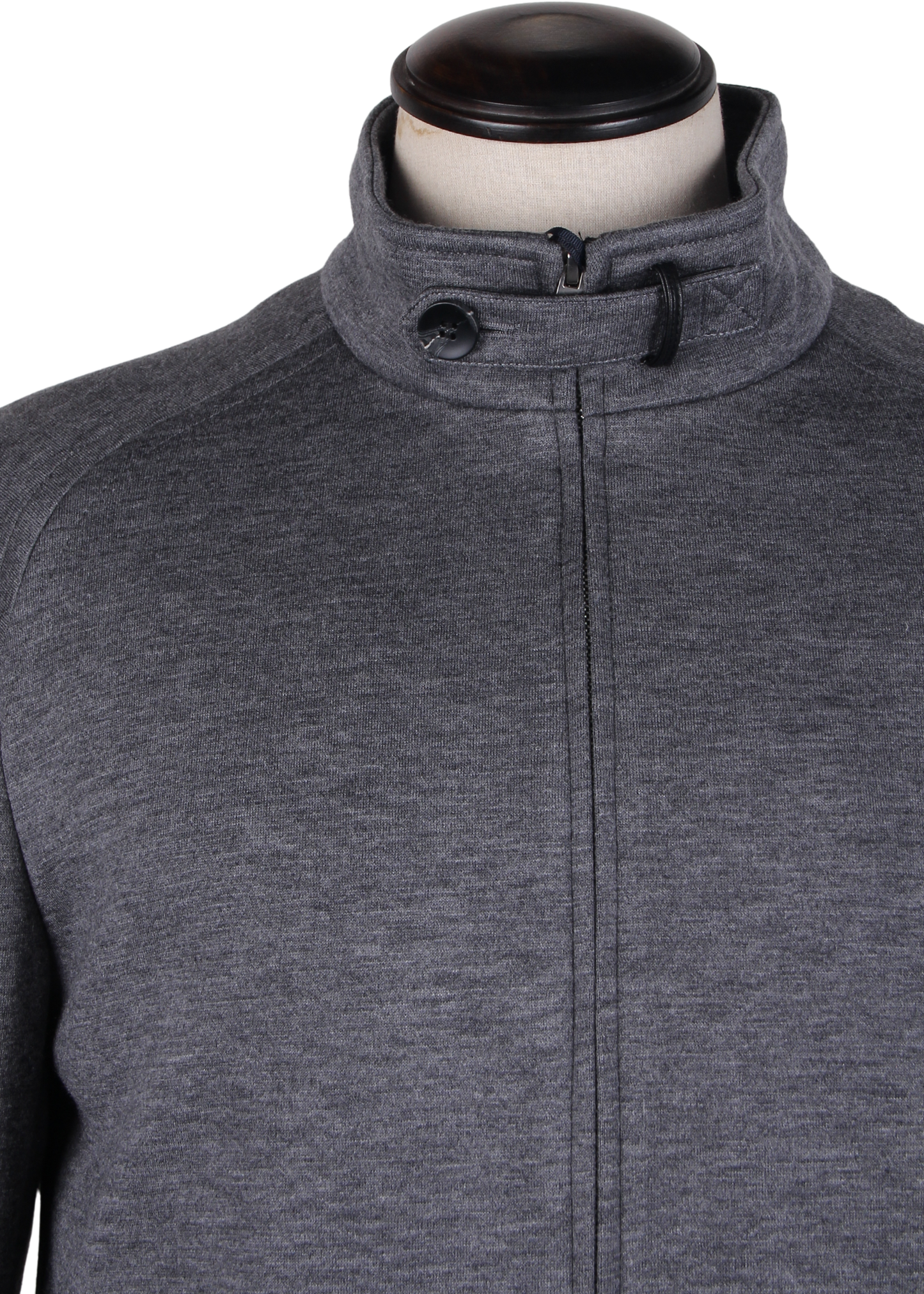 High-Neck Zip Gray Jacket