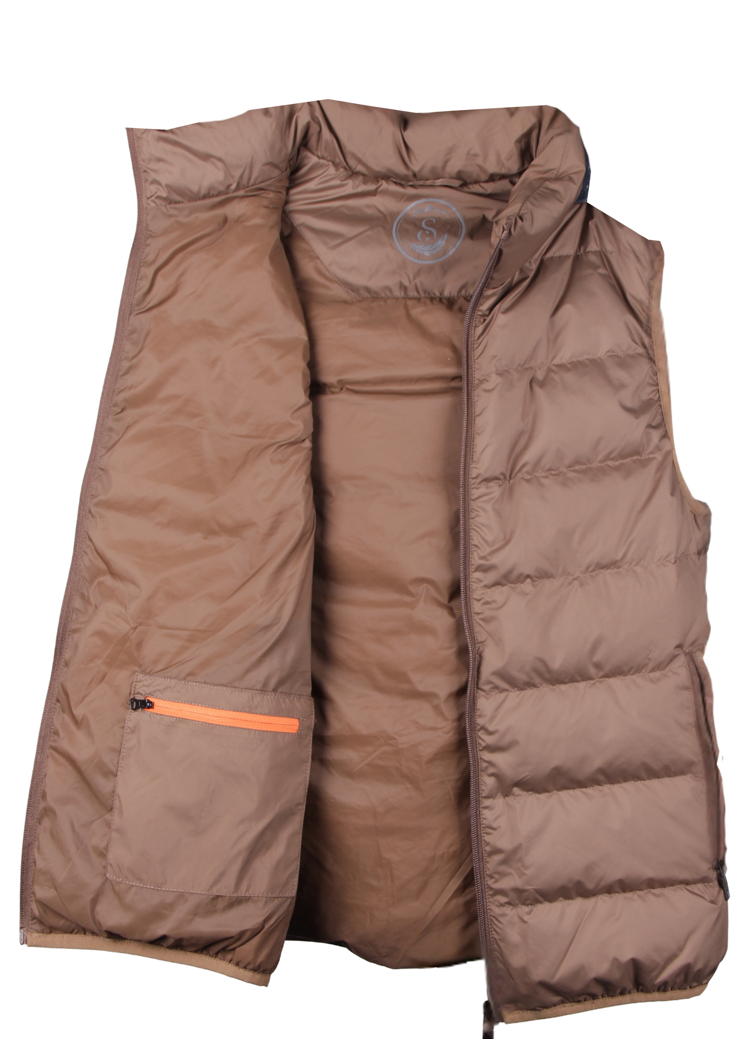 Brown Cashmere Blend with Detachable Down Vest