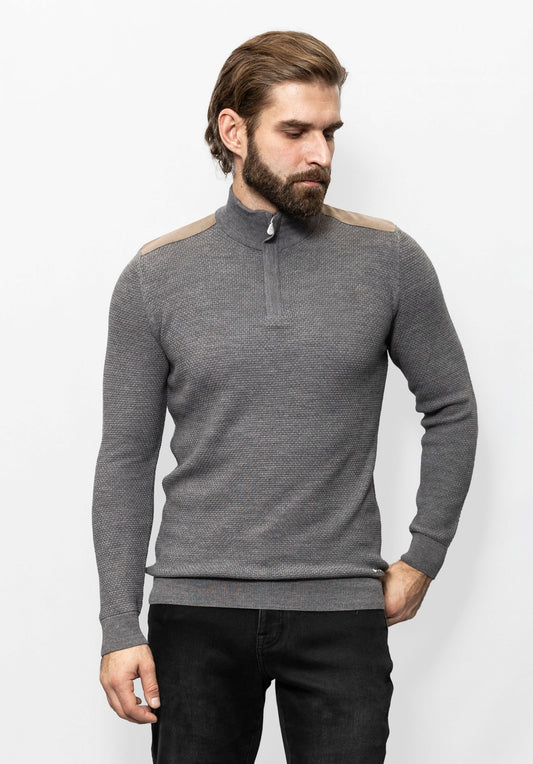 Gray Color half-zip Jumper