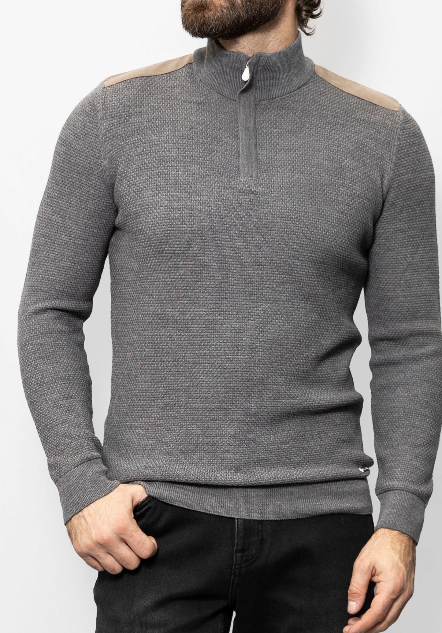Gray Color half-zip Jumper