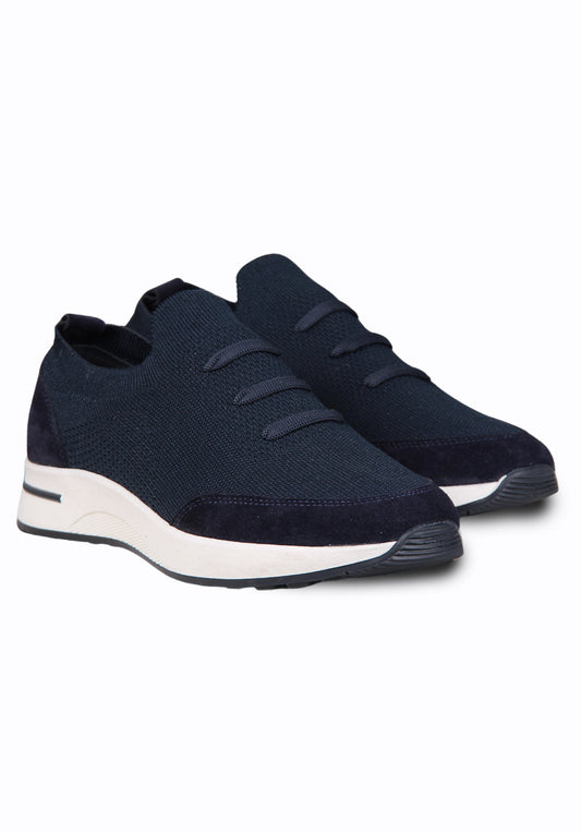 Navy Textile and Nubuck Sneakers