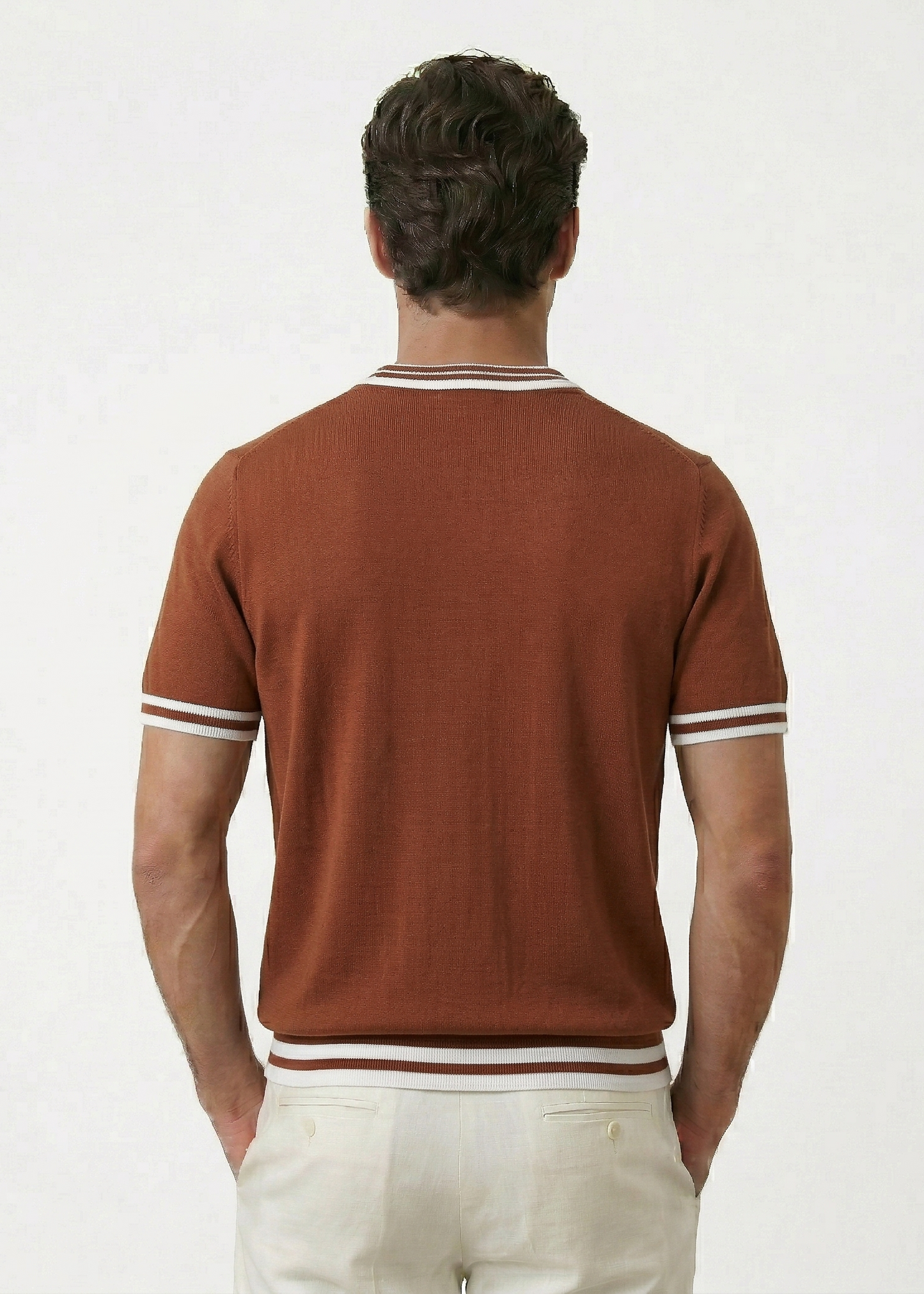 Orange T-Shirt with Stripe Details