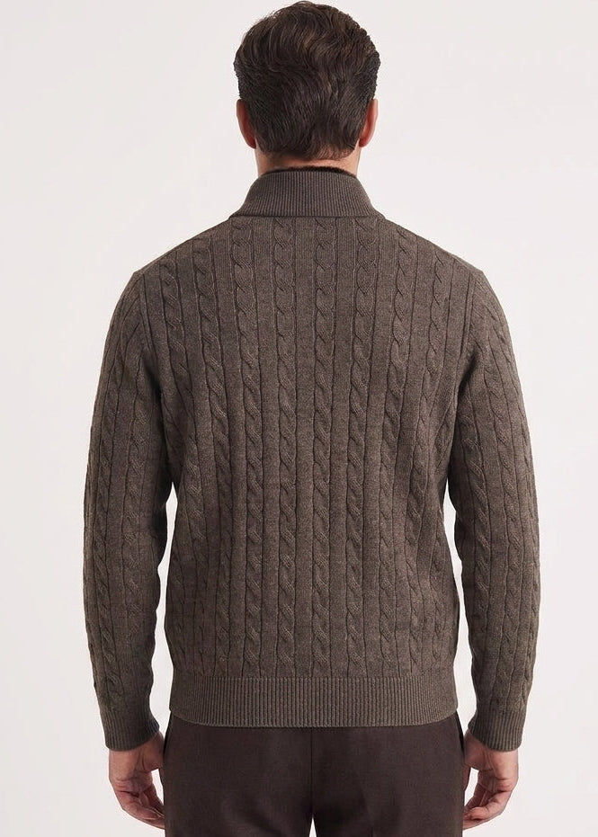 Down-Filled Cable Knit Jacket