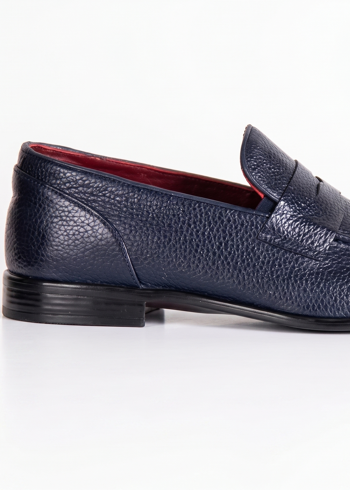 Navy Blue Natural Leather Penny Loafer