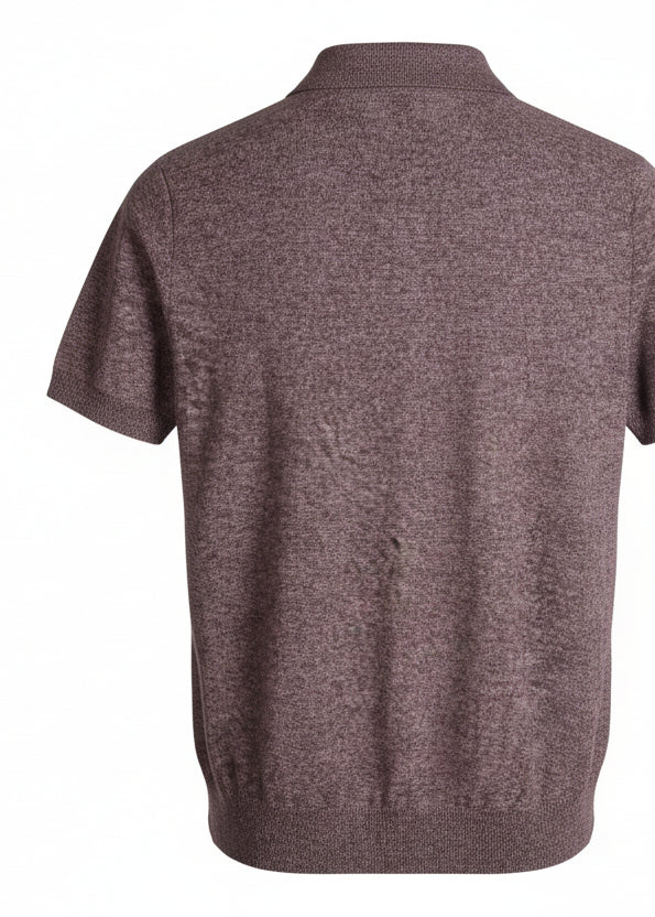 Brown Knit Polo Shirt