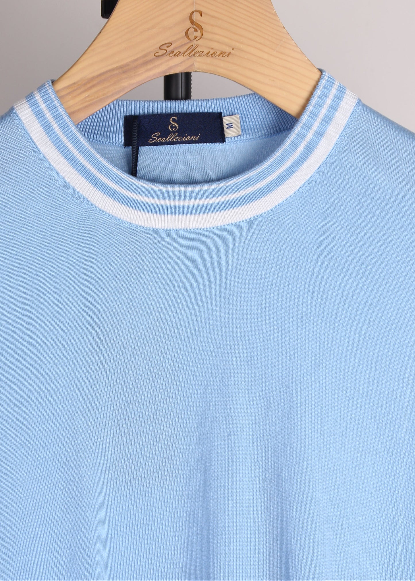 Blue T-Shirt with Stripe Details