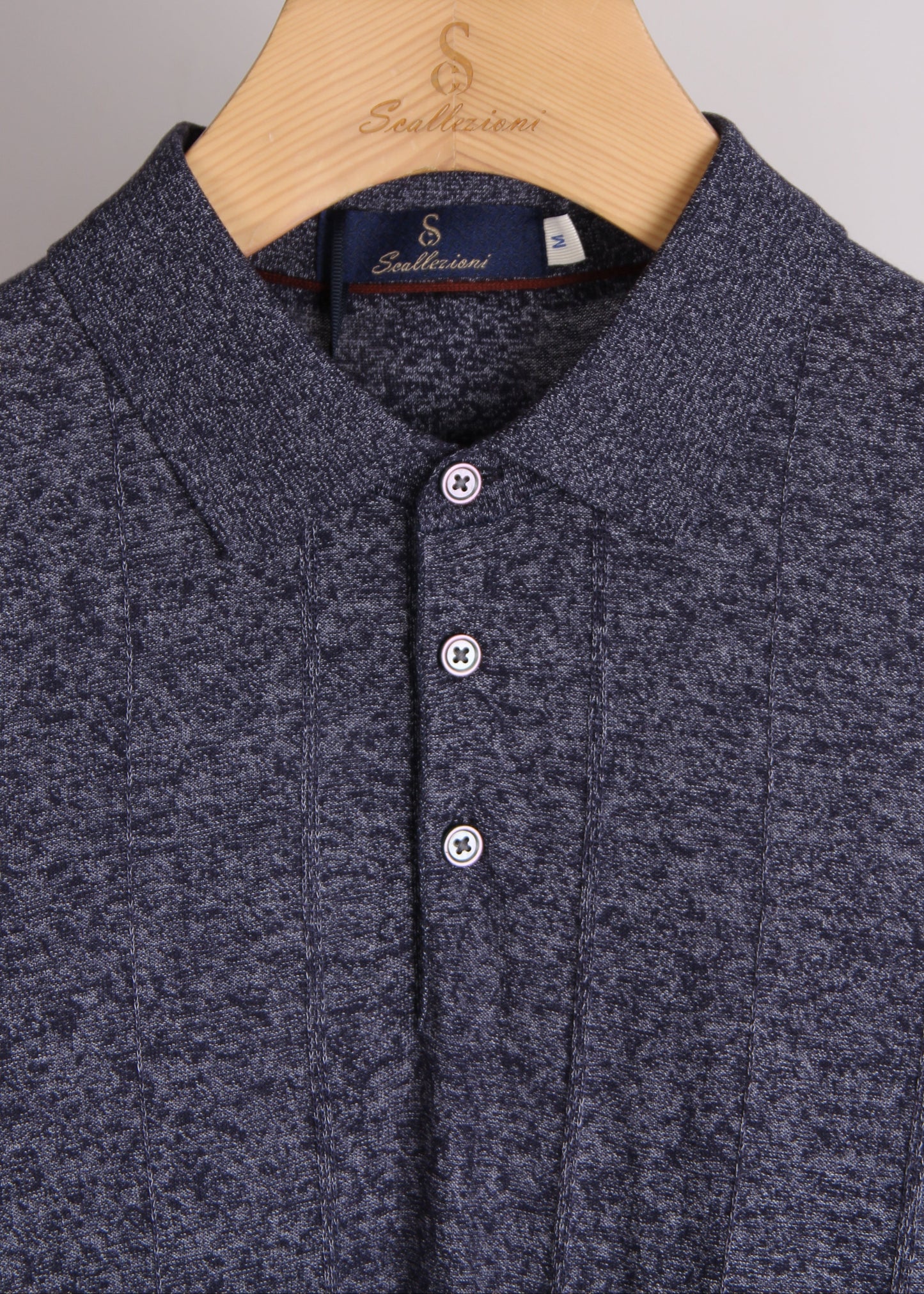 Gray Knit Polo Shirt