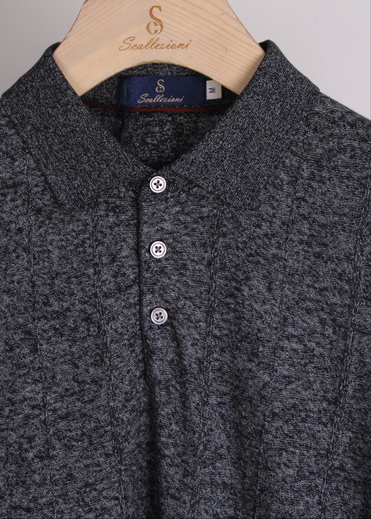Gray Knit Polo Shirt