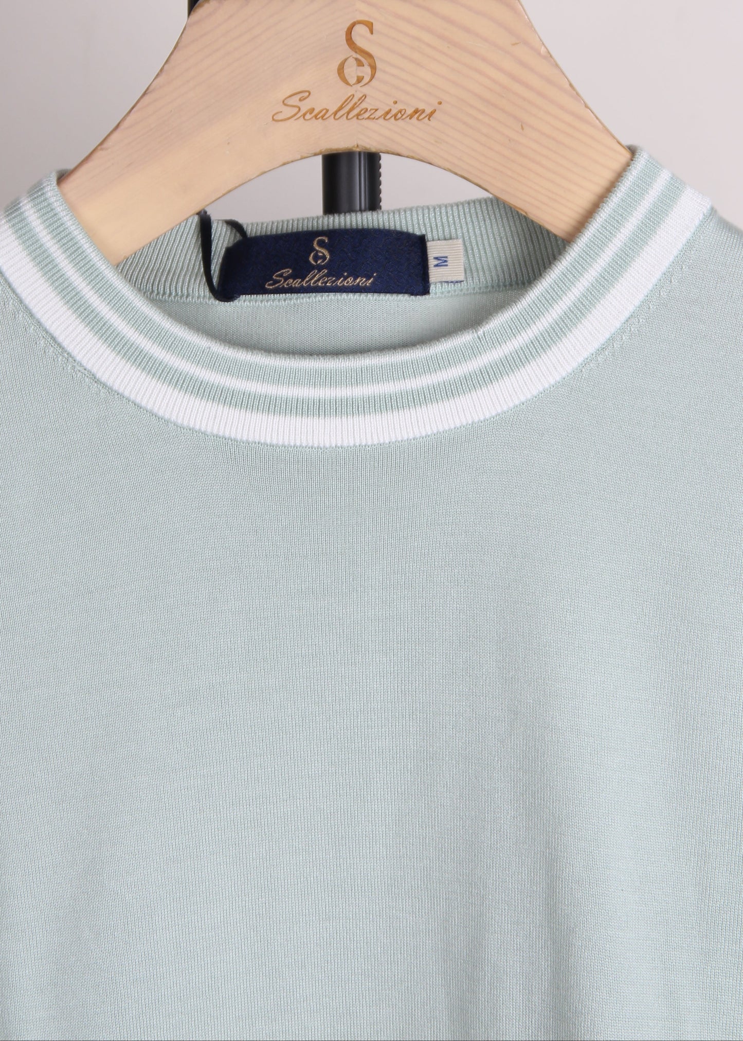 Mint Green T-Shirt with Stripe Details