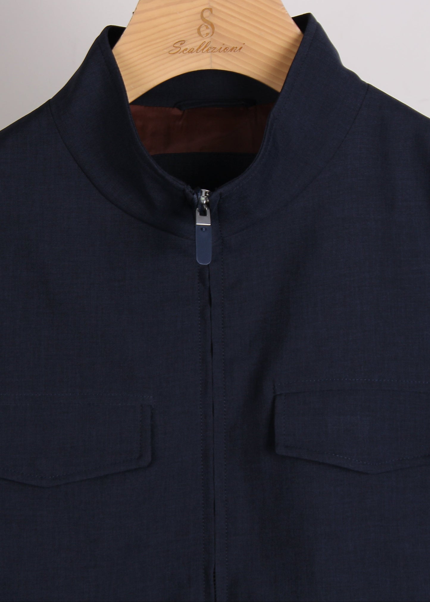 Navy Blue Classic Zip-Up Men's Windbreaker