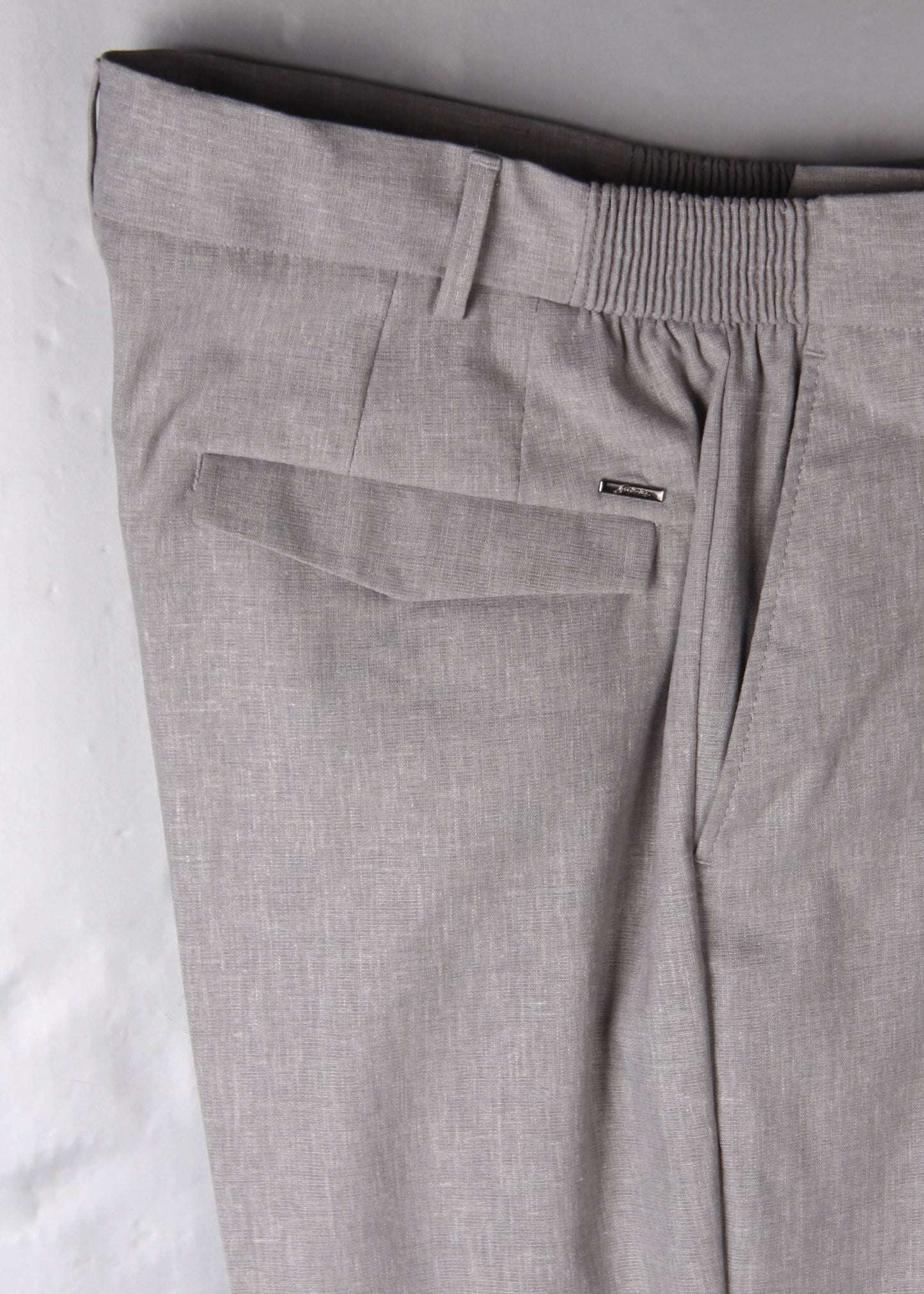 Gray Linen-Blend Men's Trousers