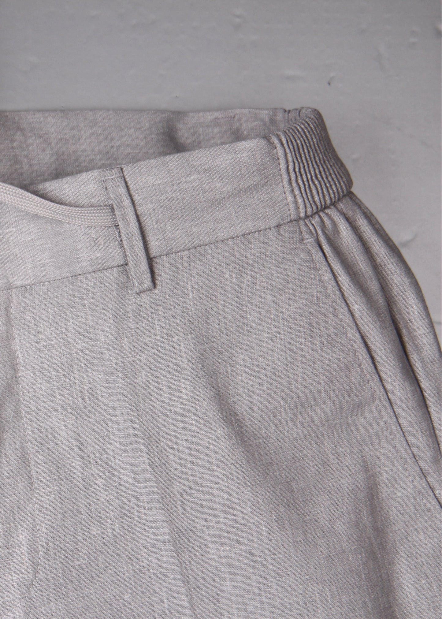 Gray Linen-Blend Men's Trousers