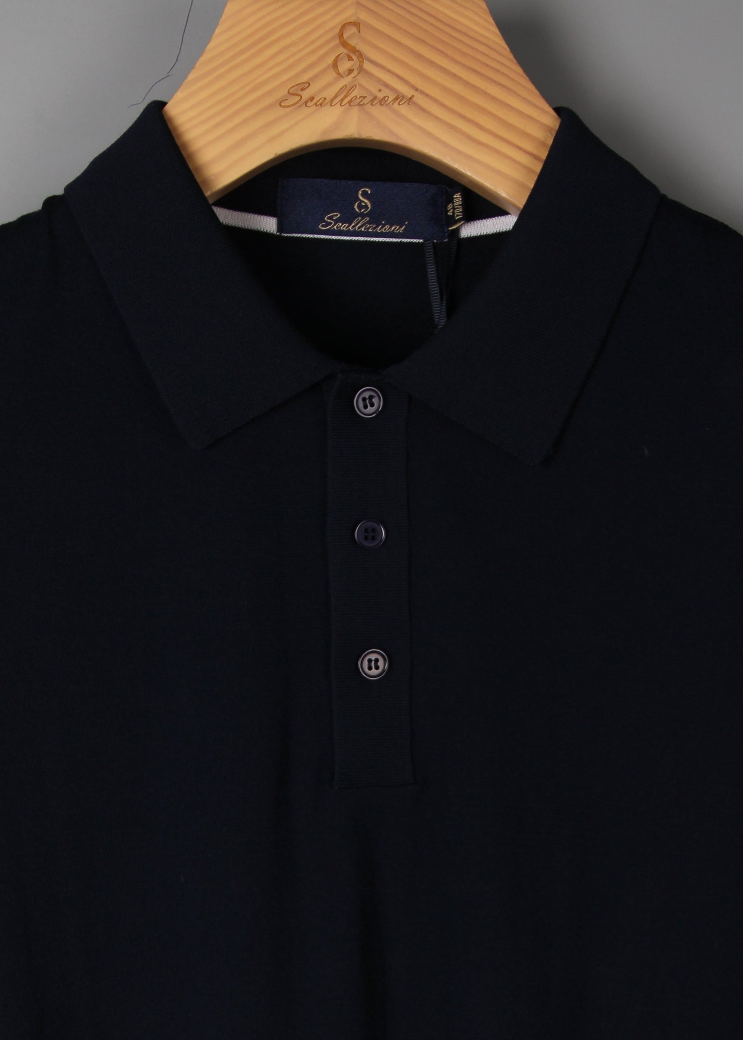 Blue Polo Shirt with Stitch Details