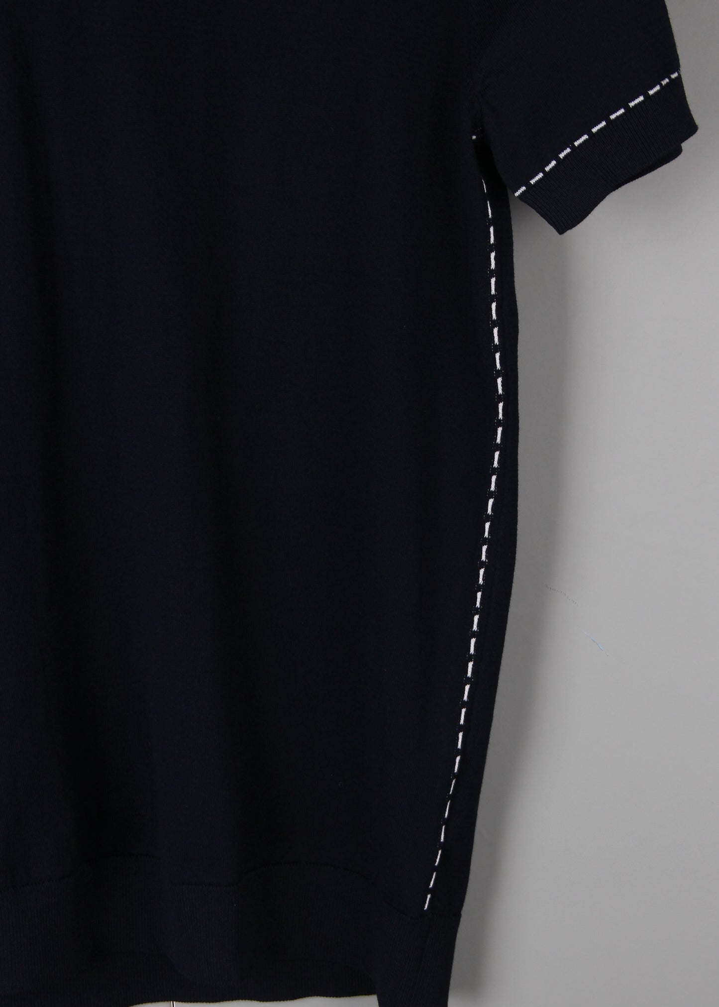 Blue Polo Shirt with Stitch Details