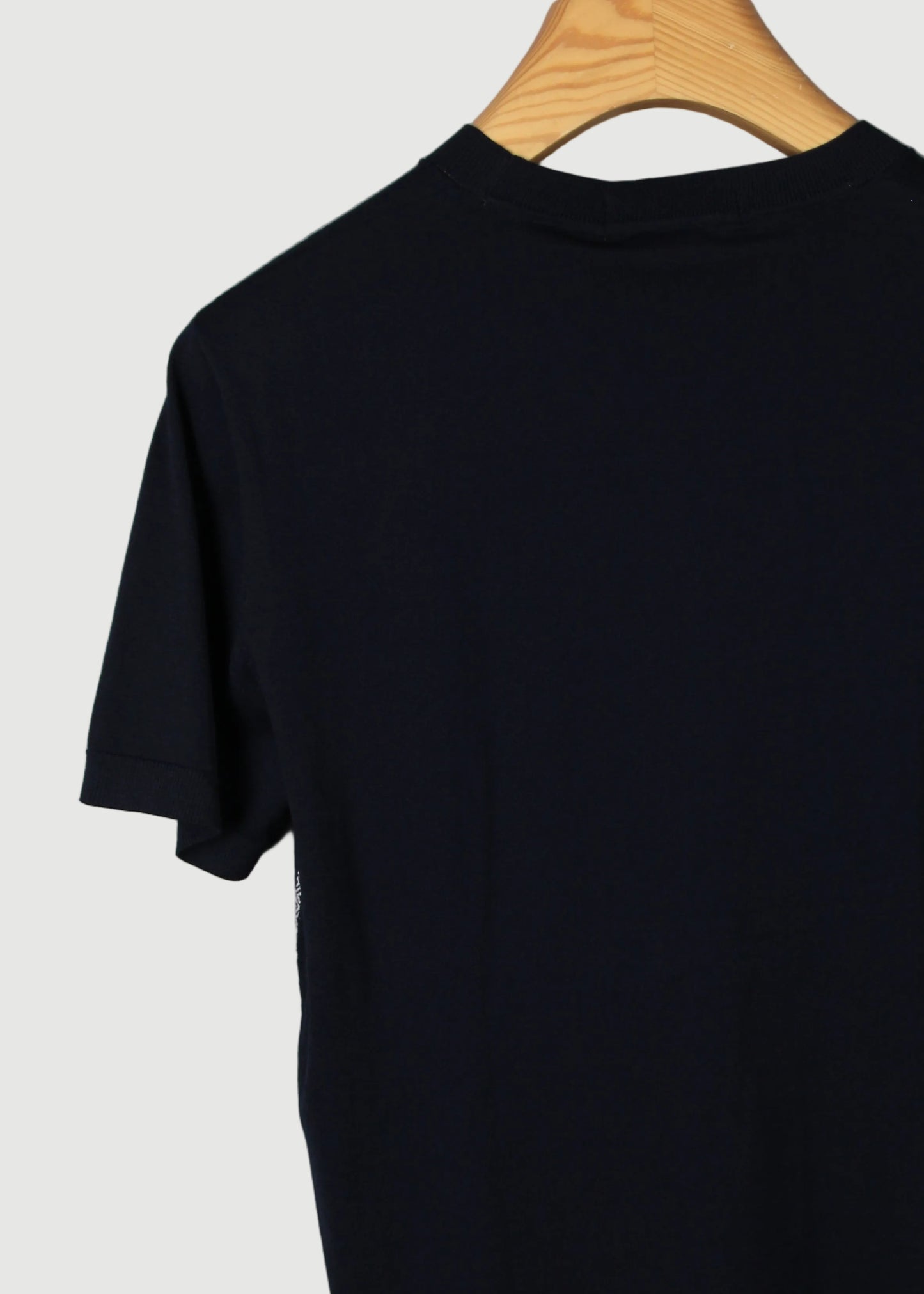Dark Blue Silk and Cotton Blend T-Shirt
