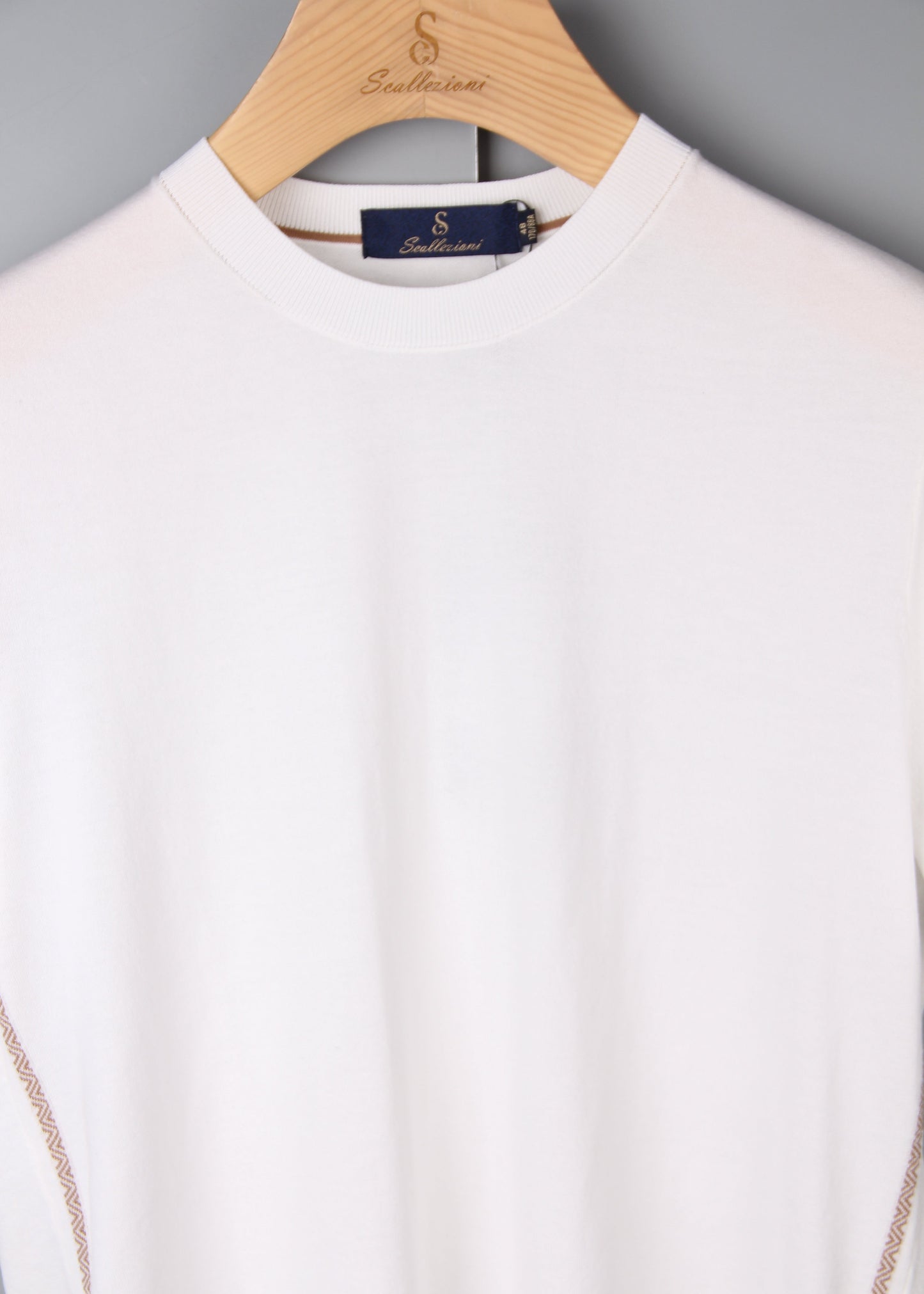 White Silk and Cotton Blend T-Shirt