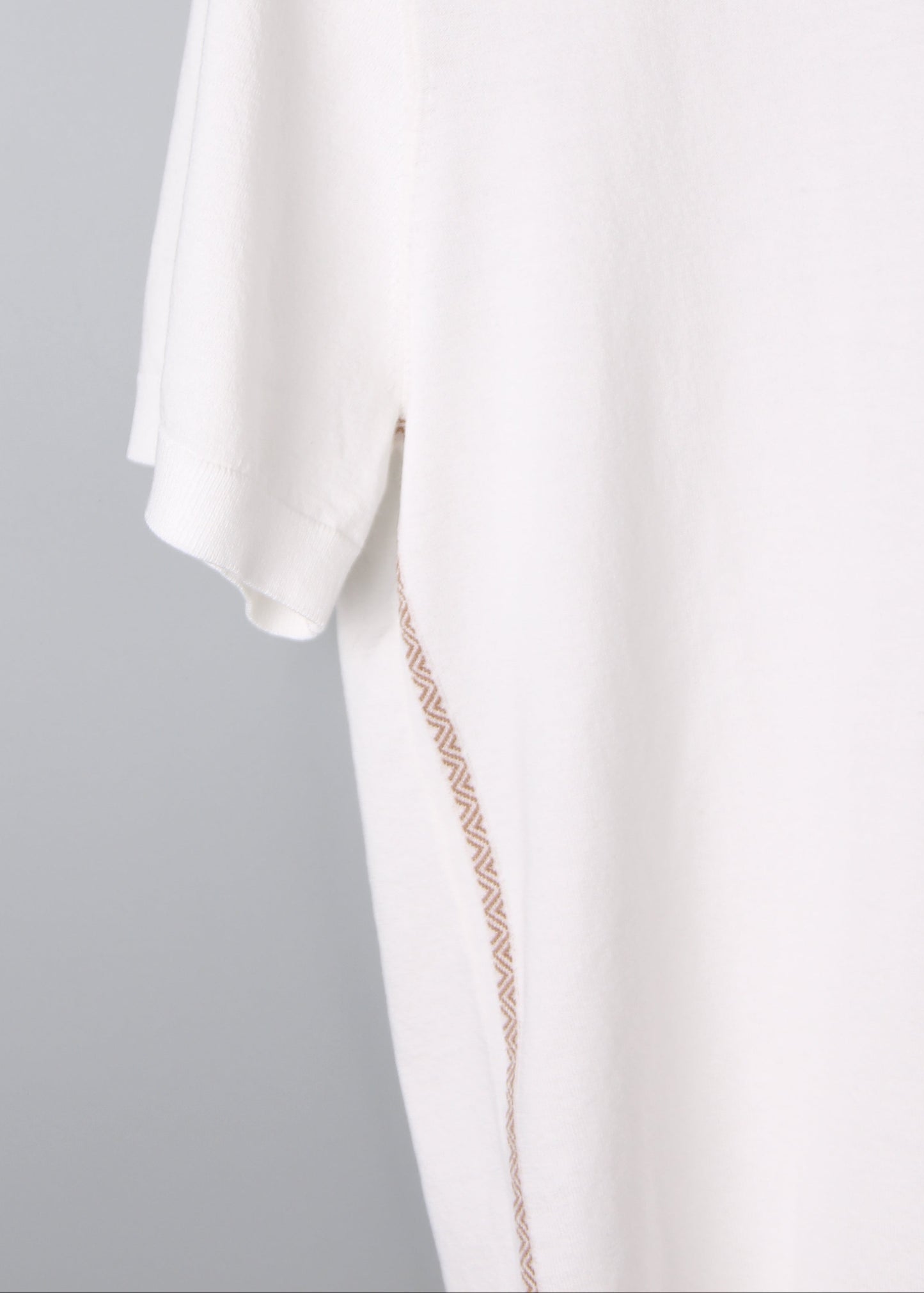 White Silk and Cotton Blend T-Shirt
