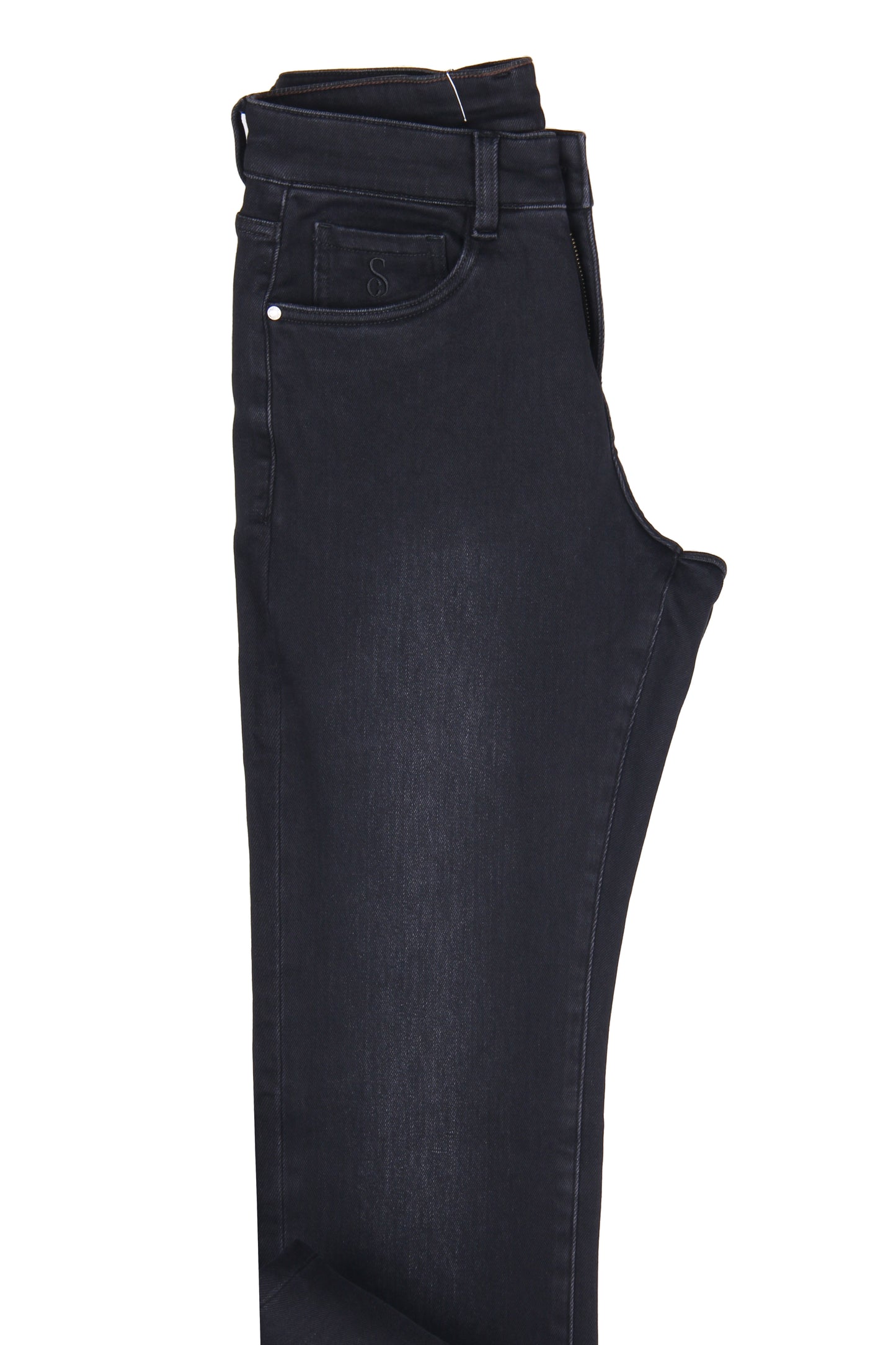 Black Jeans with Whiskering Effect