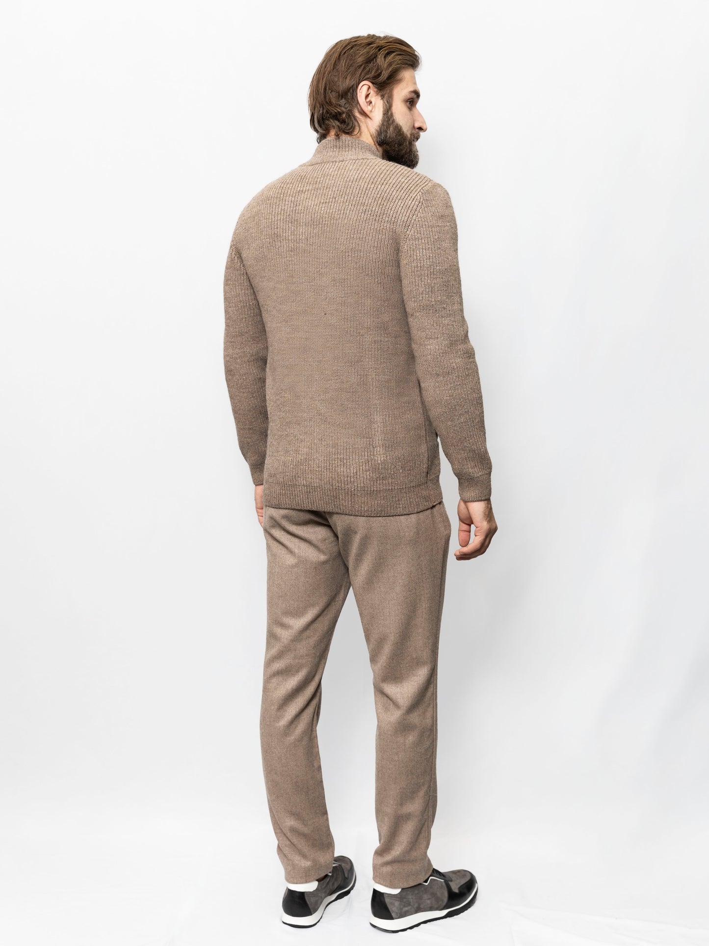 Brown zip-up sweater