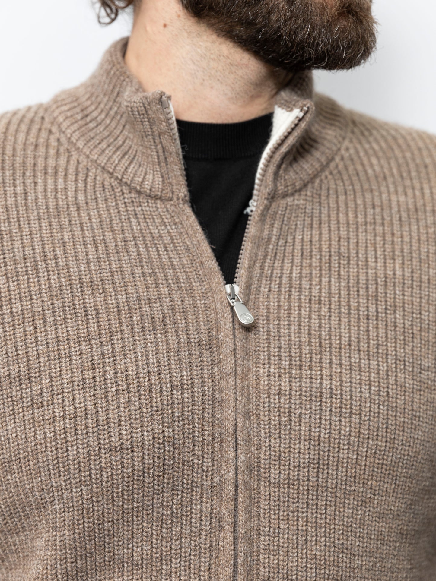 Brown zip-up sweater