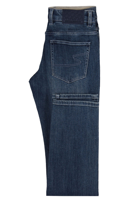 Blue Jeans with Whiskering Effect