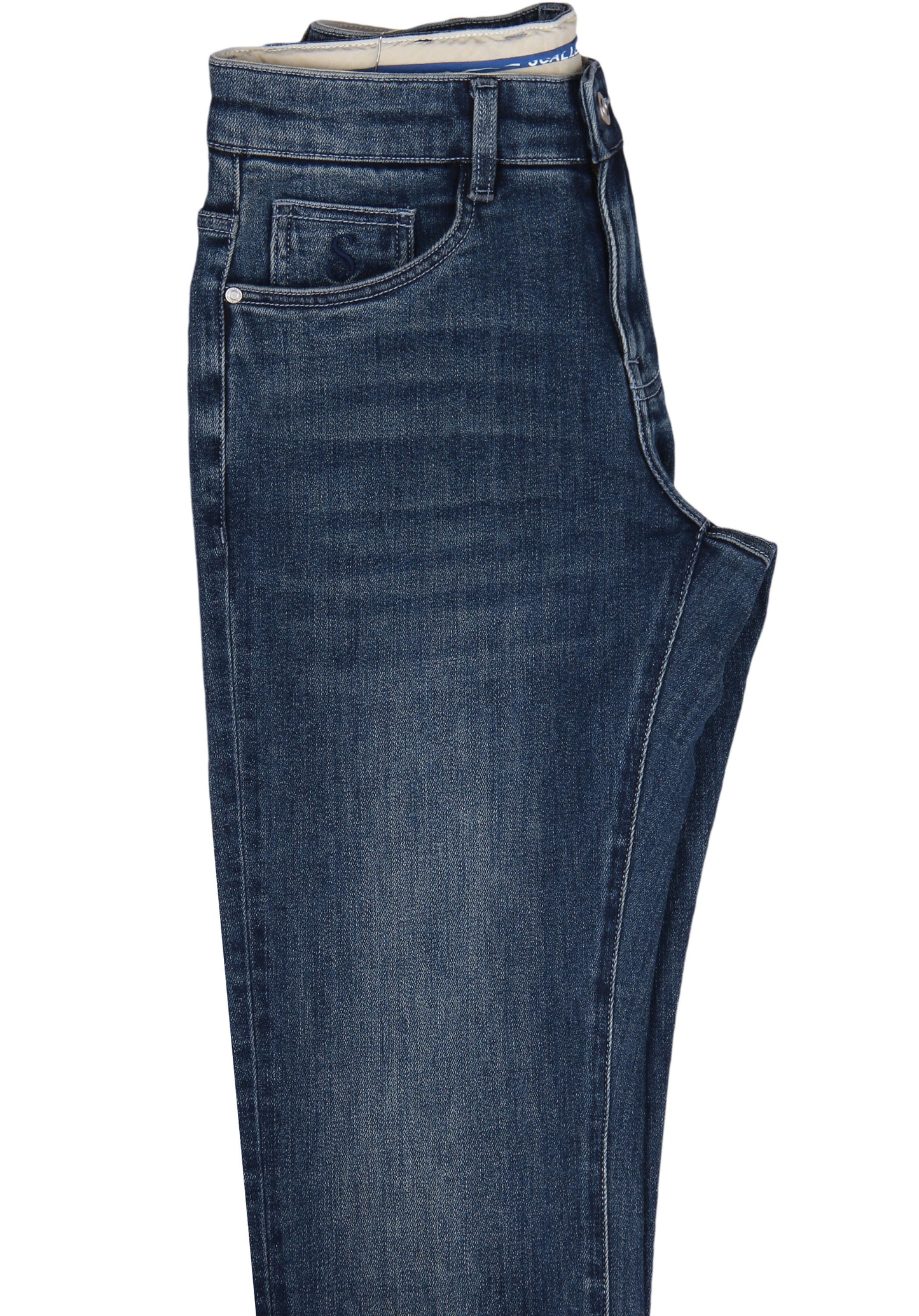 Blue Jeans with Whiskering Effect