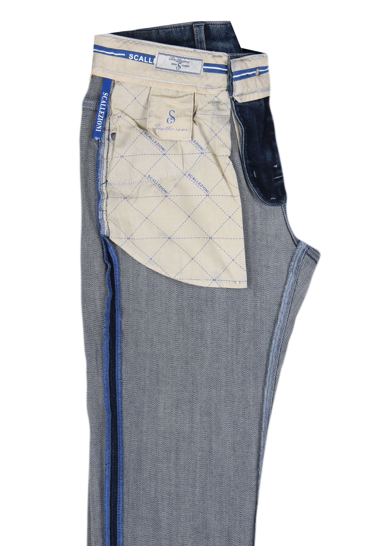 Blue Jeans with Whiskering Effect